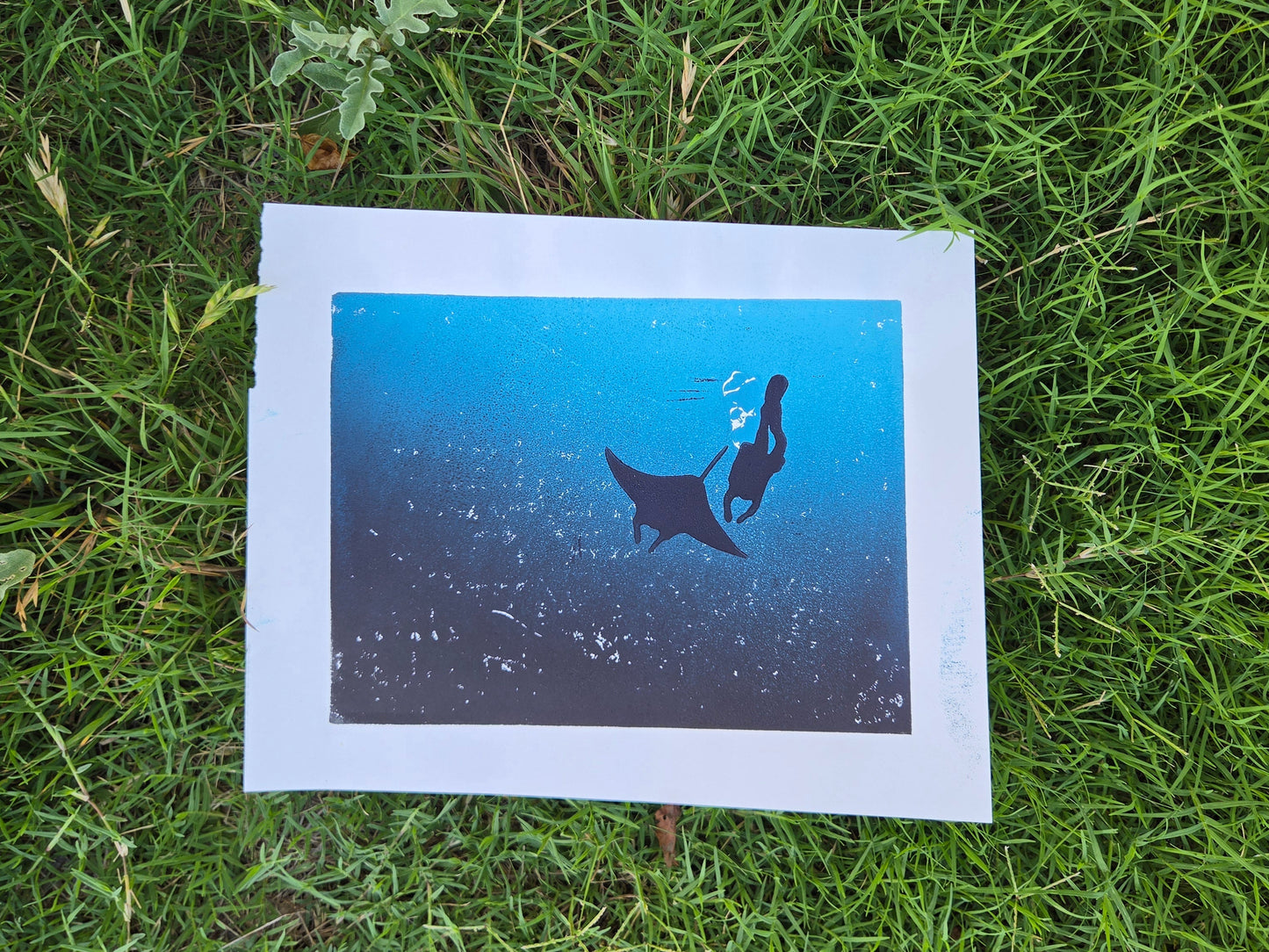 Scuba - 8x10 inch Linocut Print